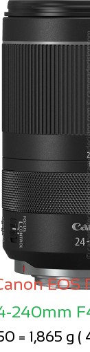 Canon R1 with Canon RF 24-240mm F4-6.3 Lens Size