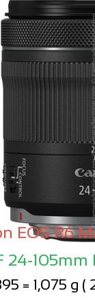 Canon R6 III with Canon RF 24-105mm F4.0-7.1 IS Lens Size