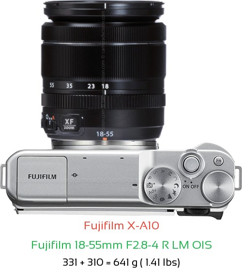 Fujifilm X-A10 with Fujifilm 18-55mm F2.8-4 R LM OIS Lens Size