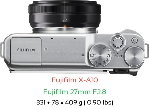 Fujifilm X-A10 with Fujifilm 27mm F2.8 Lens Size