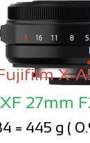 Fujifilm X-A5 with Fujifilm XF 27mm F2.8 R WR Lens Size