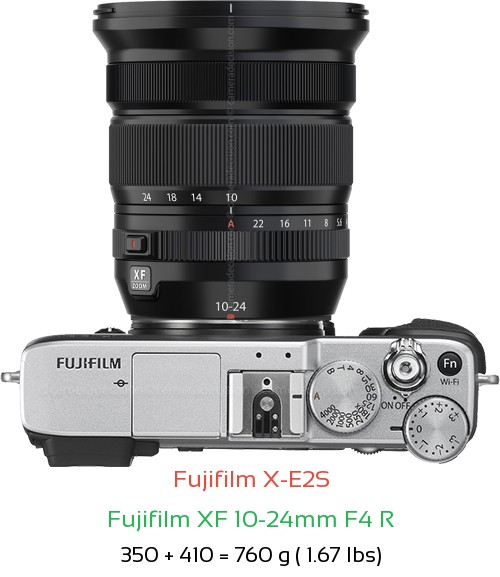 Fujifilm X-E2S with Fujifilm XF 10-24mm F4 R Lens Size