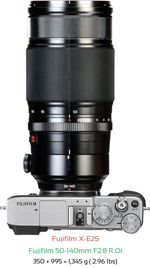 Fujifilm X-E2S with Fujifilm 50-140mm F2.8 R OI Lens Size