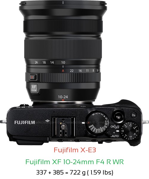 Fujifilm X-E3 with Fujifilm XF 10-24mm F4 R WR Lens Size