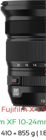 Fujifilm X-E5 with Fujifilm XF 10-24mm F4 R Lens Size