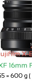 Fujifilm X-E5 with Fujifilm XF 16mm F2.8 R WR Lens Size