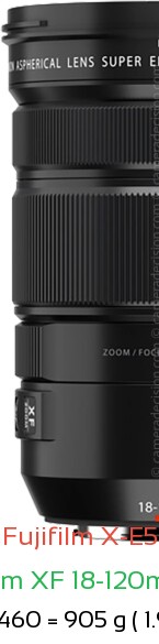Fujifilm X-E5 with Fujifilm XF 18-120mm F4 Lens Size