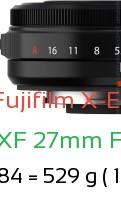 Fujifilm X-E5 with Fujifilm XF 27mm F2.8 R WR Lens Size