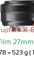 Fujifilm X-E5 with Fujifilm 27mm F2.8 Lens Size