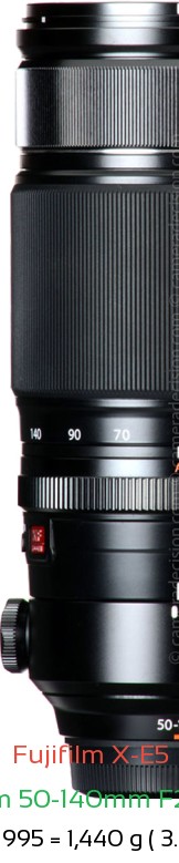 Fujifilm X-E5 with Fujifilm 50-140mm F2.8 R OI Lens Size
