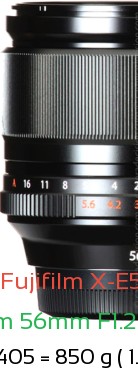 Fujifilm X-E5 with Fujifilm 56mm F1.2 R APD Lens Size