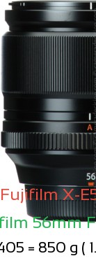 Fujifilm X-E5 with Fujifilm 56mm F1.2 R Lens Size