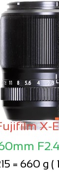 Fujifilm X-E5 with Fujifilm 60mm F2.4 R Macro Lens Size