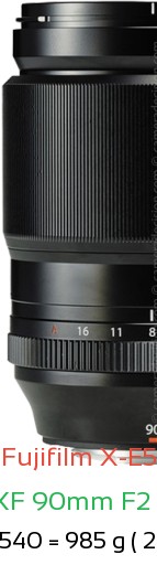 Fujifilm X-E5 with Fujifilm XF 90mm F2 R LM WR Lens Size