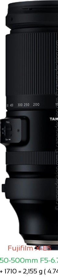 Fujifilm X-E5 with Tamron 150-500mm F5-6.7 Lens Size