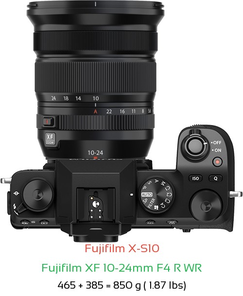 Fujifilm X-S10 with Fujifilm XF 10-24mm F4 R WR Lens Size