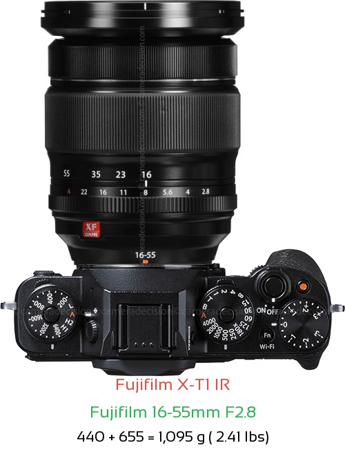 Fujifilm X-T1 IR with Fujifilm 16-55mm F2.8 Lens Size
