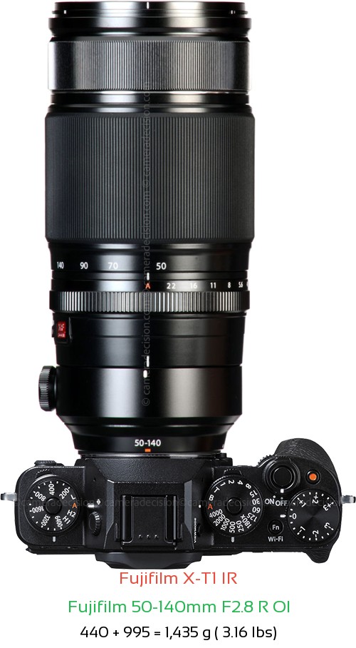 Fujifilm X-T1 IR with Fujifilm 50-140mm F2.8 R OI Lens Size