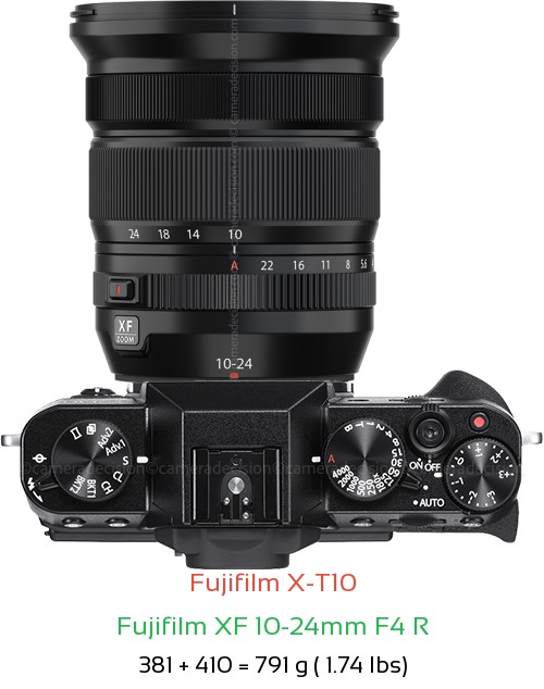 Fujifilm X-T10 with Fujifilm XF 10-24mm F4 R Lens Size