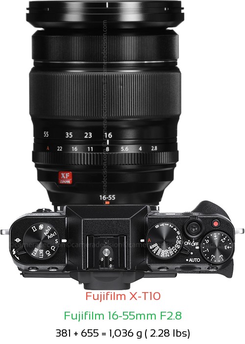Fujifilm X-T10 with Fujifilm 16-55mm F2.8 Lens Size