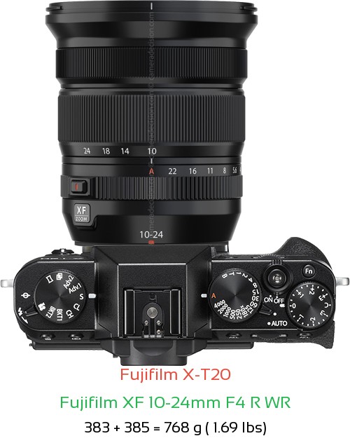 Fujifilm X-T20 with Fujifilm XF 10-24mm F4 R WR Lens Size