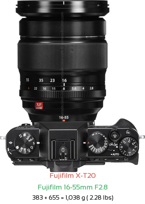 Fujifilm X-T20 with Fujifilm 16-55mm F2.8 Lens Size