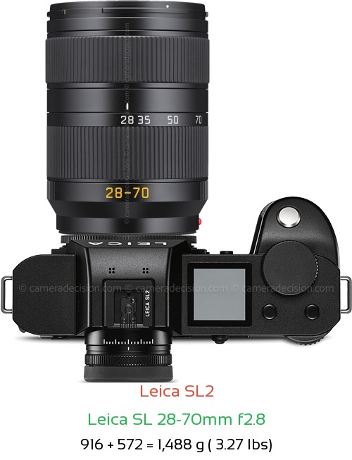 Leica SL2 with Leica SL 28-70mm f2.8 Lens Size