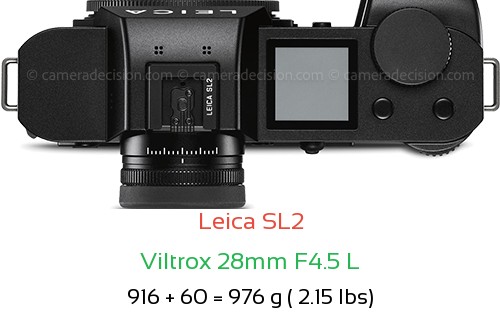 Leica SL2 with Viltrox 28mm F4.5 L Lens Size