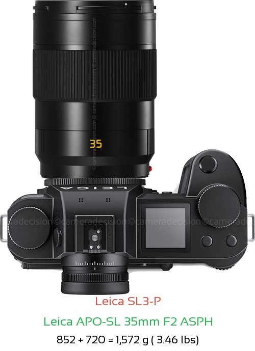 Leica SL3-P with Leica APO-SL 35mm F2 ASPH Lens Size