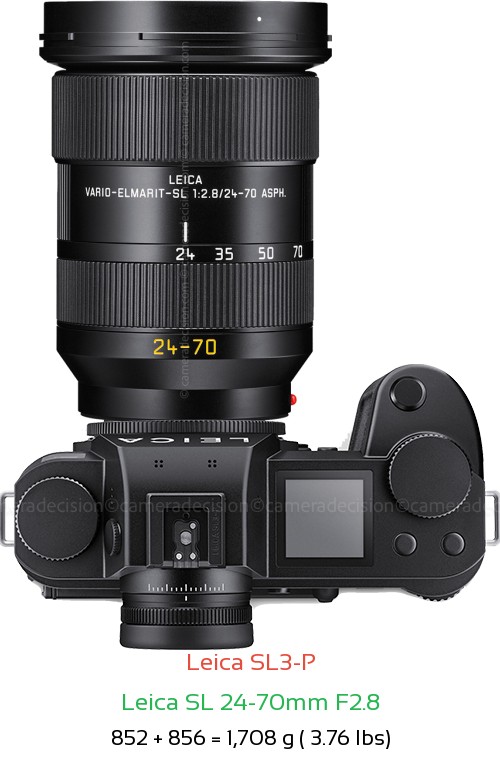 Leica SL3-P with Leica SL 24-70mm F2.8 Lens Size
