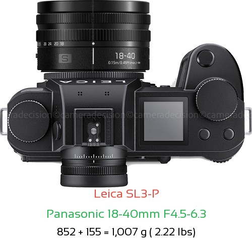 Leica SL3-P with Panasonic 18-40mm F4.5-6.3 Lens Size