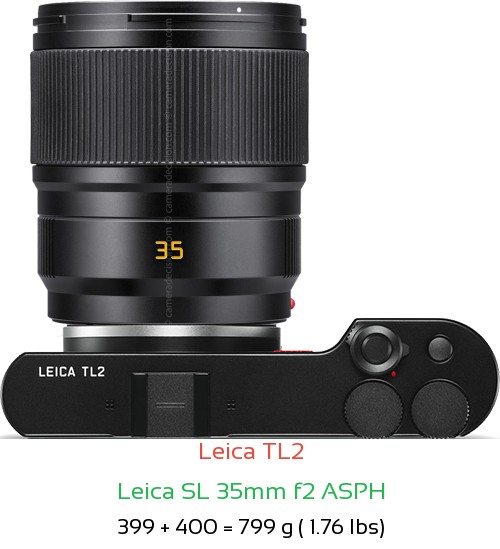 Leica TL2 with Leica SL 35mm f2 ASPH Lens Size