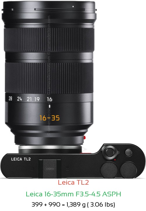 Leica TL2 with Leica 16-35mm F3.5-4.5 ASPH Lens Size