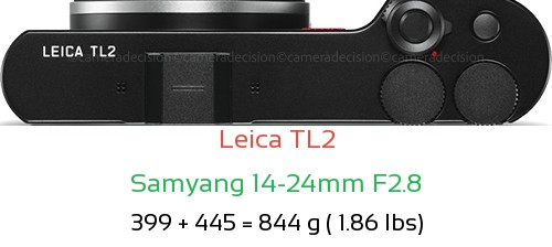 Leica TL2 with Samyang 14-24mm F2.8 Lens Size
