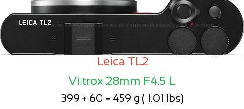 Leica TL2 with Viltrox 28mm F4.5 L Lens Size