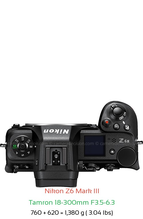 Nikon Z6 III with Tamron 18-300mm F3.5-6.3 Lens Size