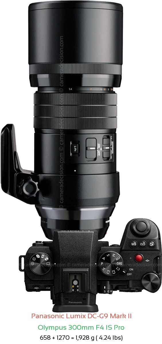 Panasonic G9 II with Olympus 300mm F4 IS Pro Lens Size