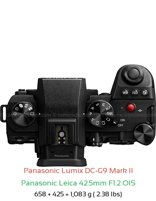 Panasonic G9 II with Panasonic Leica 42.5mm F1.2 OIS Lens Size