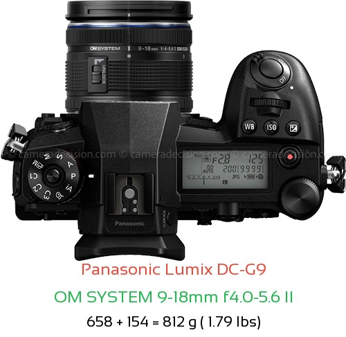 Panasonic G9 with OM SYSTEM 9-18mm f4.0-5.6 II Lens Size