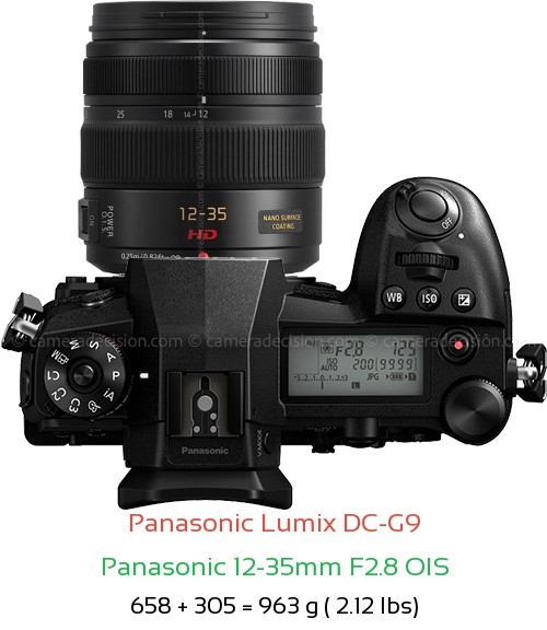 Panasonic G9 with Panasonic 12-35mm F2.8 OIS Lens Size