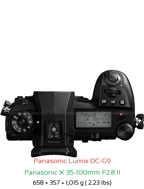 Panasonic G9 with Panasonic X 35-100mm F2.8 II Lens Size