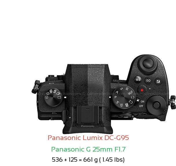Panasonic G95 with Panasonic G 25mm F1.7 Lens Size