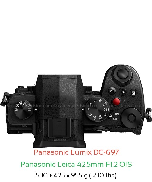 Panasonic G97 with Panasonic Leica 42.5mm F1.2 OIS Lens Size