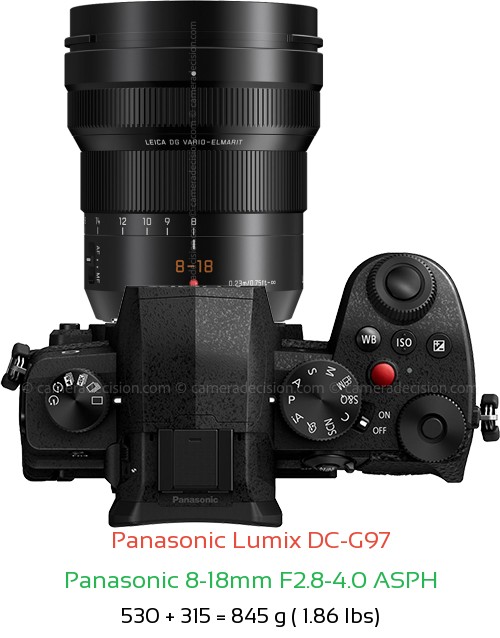 Panasonic G97 with Panasonic 8-18mm F2.8-4.0 ASPH Lens Size