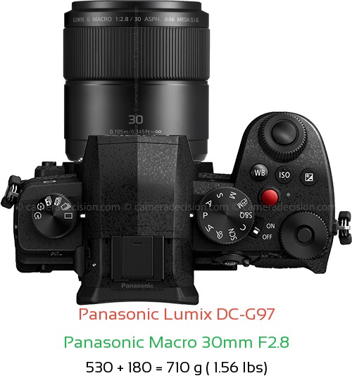 Panasonic G97 with Panasonic Macro 30mm F2.8 Lens Size