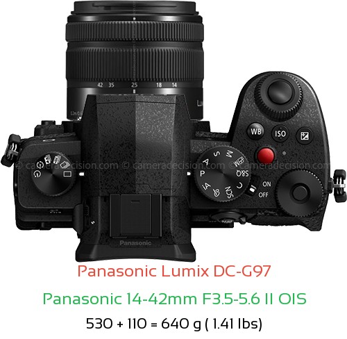 Panasonic G97 with Panasonic 14-42mm F3.5-5.6 II OIS Lens Size
