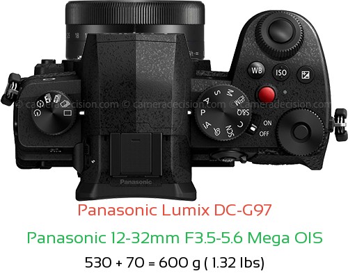 Panasonic G97 with Panasonic 12-32mm F3.5-5.6 Mega OIS Lens Size