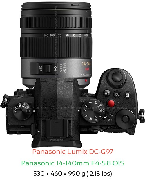 Panasonic G97 with Panasonic 14-140mm F4-5.8 OIS Lens Size