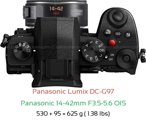 Panasonic G97 with Panasonic 14-42mm F3.5-5.6 OIS Lens Size