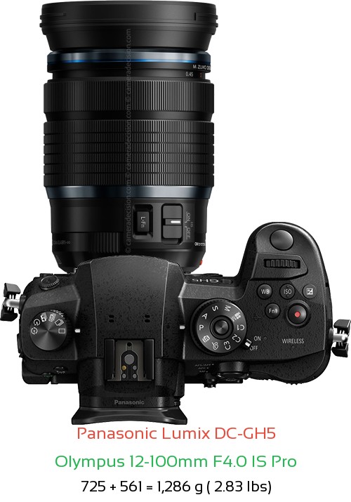 Panasonic GH5 with Olympus 12-100mm F4.0 IS Pro Lens Size